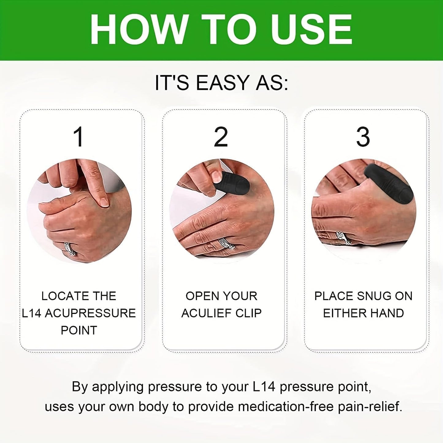 Original - Sugar Control LI4 Acupressure Point Clip Wearable – Supporting Acupressure Relaxation, Stress Alleviation, Tension Relief and Headache Relief Hand Clip Migraine Pressure Point Clip