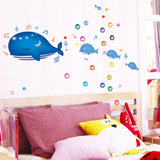 Cartoon Animals Growth Chart Wall Stickers Height Measurement Removable Wall Decals Home Decor Art Mural Baby Boys Girls Kids Bedroom Kitchen Room Decoration (Whale Height Measurement) size 50x70 ay7018