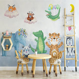 Custom Mural Wallpaper 3D Cartoon Cute Animal Watercolor Mural Children's Room Background Wall size 50x70 sk7153