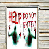 Halloween Horror Bloody Handprint Letter Help glass window sticker Removable Wall Home living room decoration size 50x60 nc1044