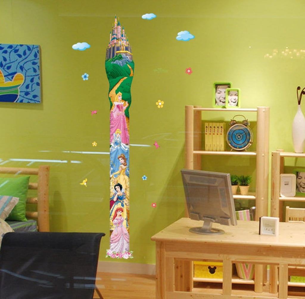 Ay7091 Indian Royals 3D Height Measure Growth Chart Fairy Tell Princess Kids Self Adhesive Home Décor Wall Sticker