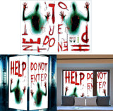 Halloween Horror Bloody Handprint Letter Help glass window sticker Removable Wall Home living room decoration size 50x60 nc1044
