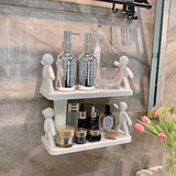 Multifunctional Self Adhesive Creative Character Shelves Bathroom Wall Mounted Shelf | Storage Rack for Bathroom, Kitchen &amp; Room - 1 Pc (White)