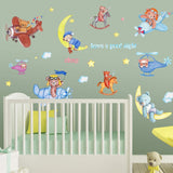 METH HM71012 CUTE BEAR SLEEP N PLANE GOODNIGHT WALLSTICKER WALL STIKER