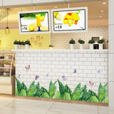 Stylish Nordic Plant Wall Stickers, Cafe, Modern, Window, Monstera, Leaf, Green, Grass, Banana Leaf, Butterfly, Kitchen, Kids Room, Toilet, Interior Decor size 50x70 sk7201