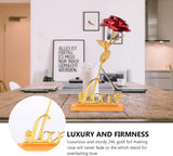 24k Gold Plated Rose (With Love Holder Box) Gift Ramazan Greeting Mother's Day Gift Flower Gold Dipped Rose