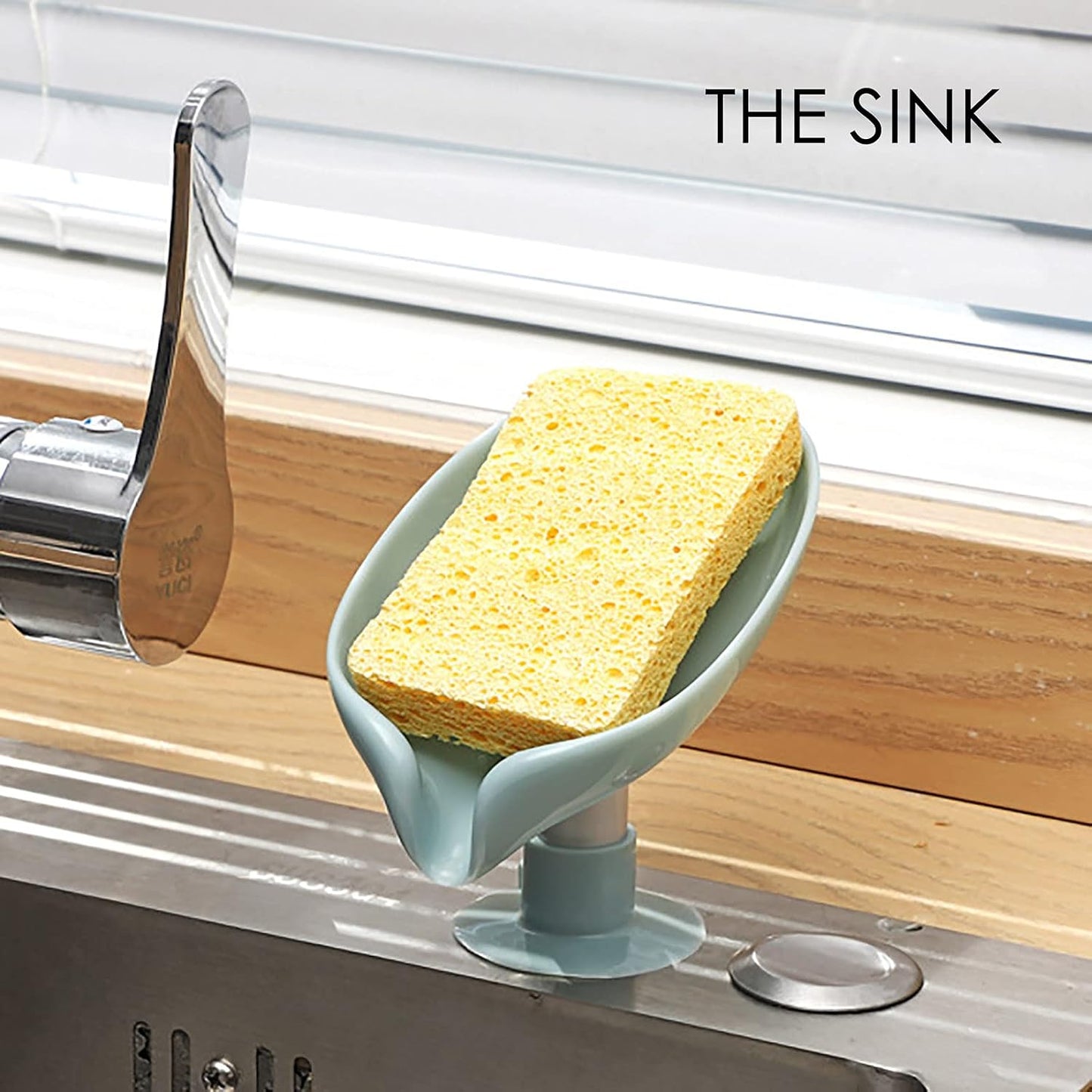 Leaf Shape Hydraulic Soap Dish with Drainage, Suction Cup Soap Holder Stand for Bathroom & Kitchen