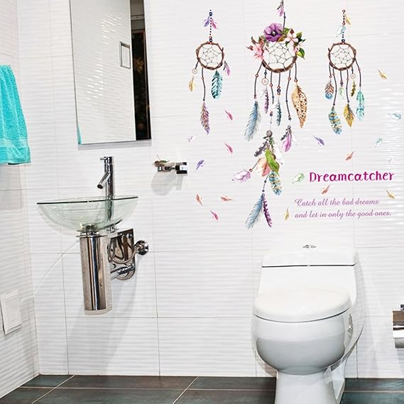 Cortina Dreamcatcher Art Theme Wall Sticker (Vinyl, 46 cm x 5 cm x 5 cm, PNB-SK9051)