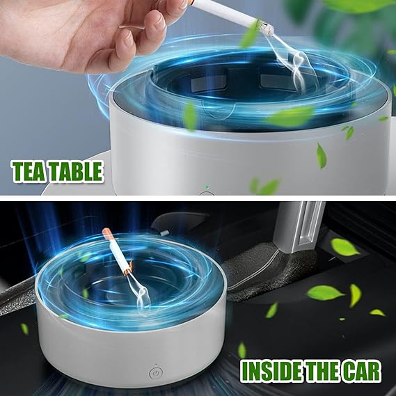 Ashtray With Air Purifier, Ashtray Smokeless | Multipurpose Ashtray With Air Purifier Function (random Colors)