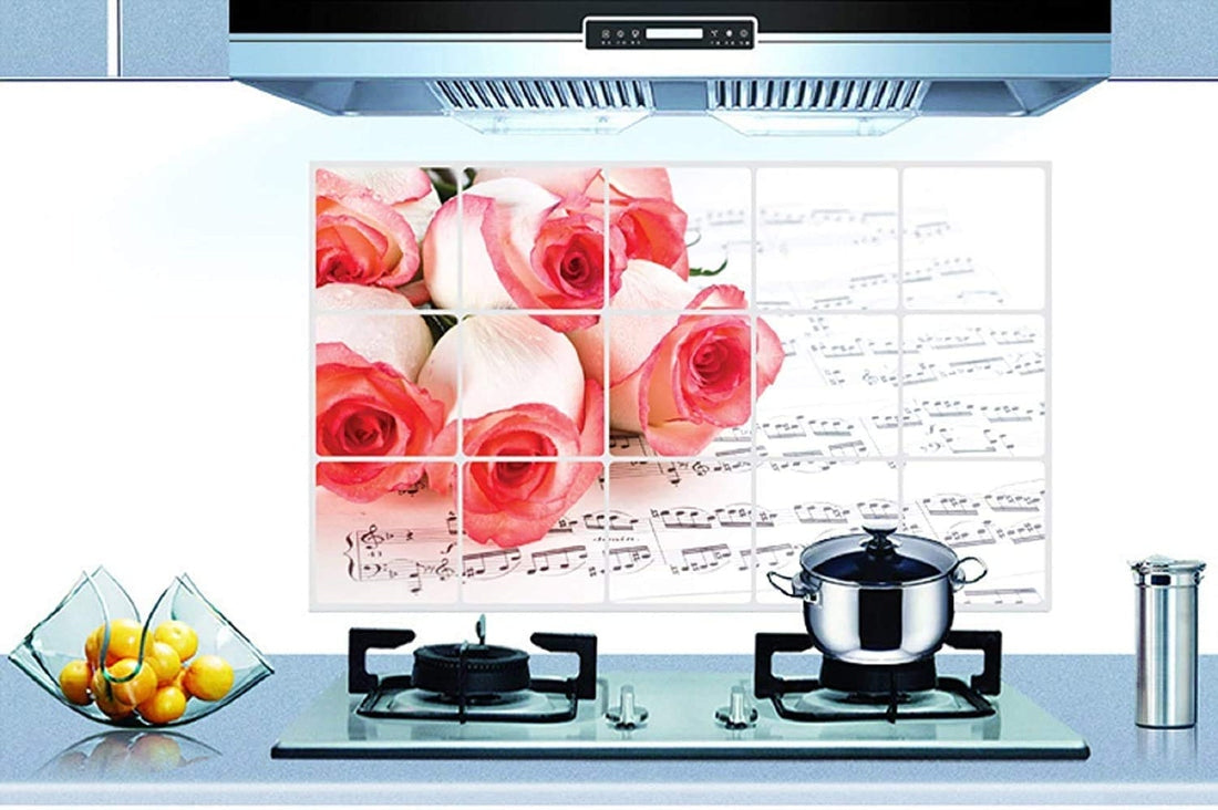 Kitchen Oil Proof Wall Sticker Heat Resistant Waterproof Self Adhesive Backsplash Cover for Kitchen Wall Protection