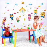 Animal Go to School Wall Stickers Removable Wall Decals Home Decor PVC Art Mural Baby Boys Girls Kids Bedroom Kitchen Decoration Wall Stickers Posters size 50x70 xls7157