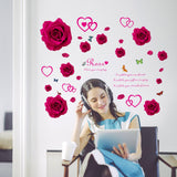 Sk7176 Red Rose Wall Sticker size 50x70