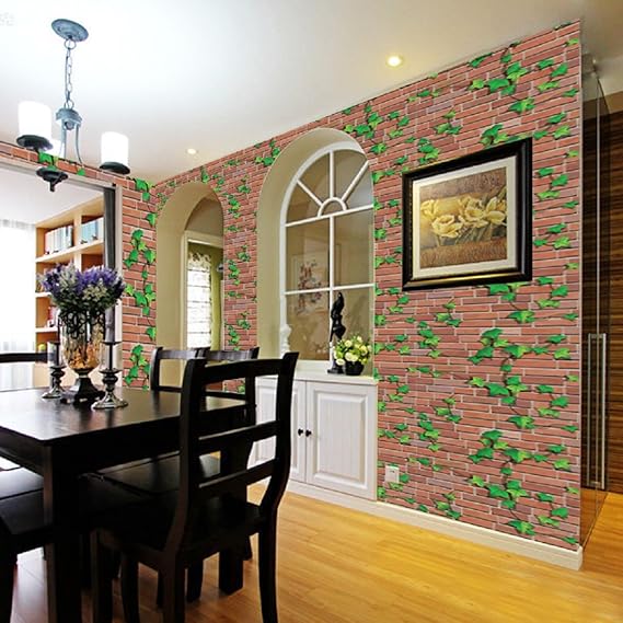 3D Wooden Brick Wallpaper PE Foam Wall Stickers | Self Adhesive DIY Wall Decor (24×90cm)
