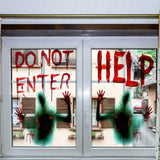 Halloween Horror Bloody Handprint Letter Help glass window sticker Removable Wall Home living room decoration size 50x60 nc1044