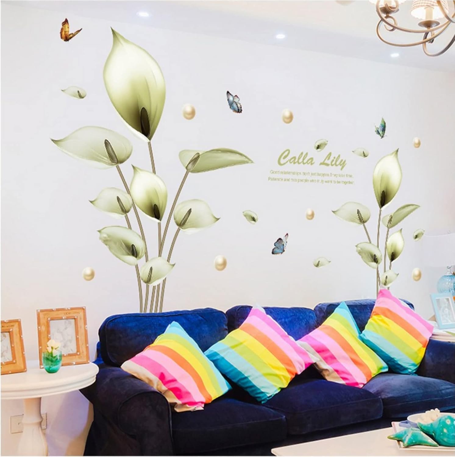 Calla Lily Wall Sticker Bedroom Removable Decorative Sticker  size 60x90 Xl8392