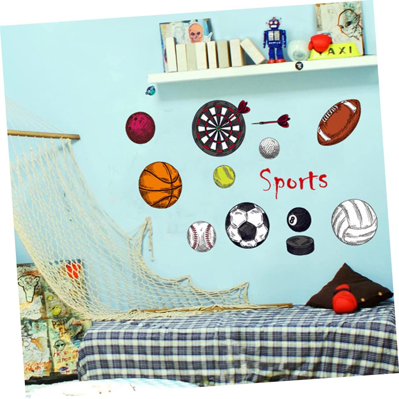 Sports Wall Stickers Football Rugby Basketball Decor Wall Decals for Home Decor size 50x70 sk7095