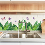 Stylish Nordic Plant Wall Stickers, Cafe, Modern, Window, Monstera, Leaf, Green, Grass, Banana Leaf, Butterfly, Kitchen, Kids Room, Toilet, Interior Decor size 50x70 sk7201
