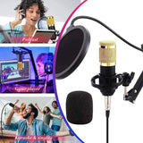 Podcast Mic Set With Live Sound Card,condenser Microphone With Rechargeable 12 Kinds Of Auxiliary Background For Karaoke Singing, Youtube Recording