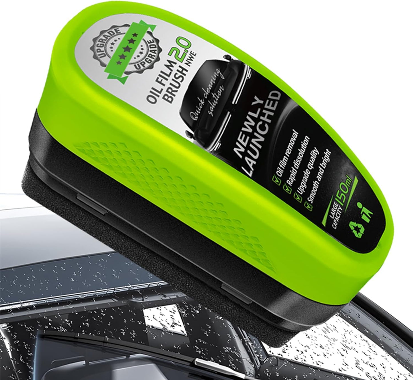 1Pc Oil Film Brush 2.0, Clear Vision Glass Cleaner, Clearview Shield Clear Vision Windshield Cleaner, Car Windows (With extra liquid)