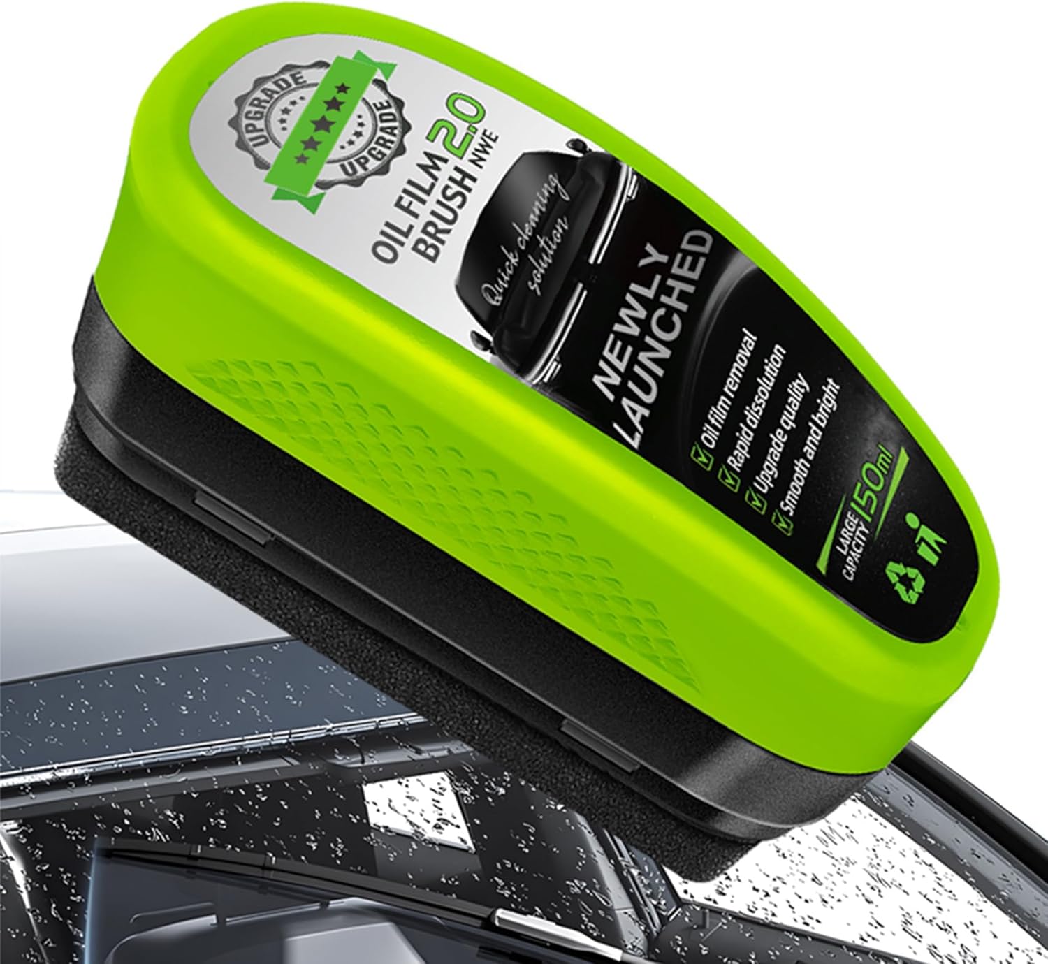 1Pc Oil Film Brush 2.0, Clear Vision Glass Cleaner, Clearview Shield Clear Vision Windshield Cleaner, Car Windows (With extra liquid)