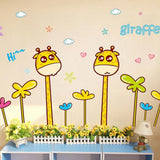 Top of top store - Wall Stickers, Cartoon Animal Design, Butterflies and Flowers Removable for Home Decoration PVC, Cute Giraffes size 50x70 xls7197