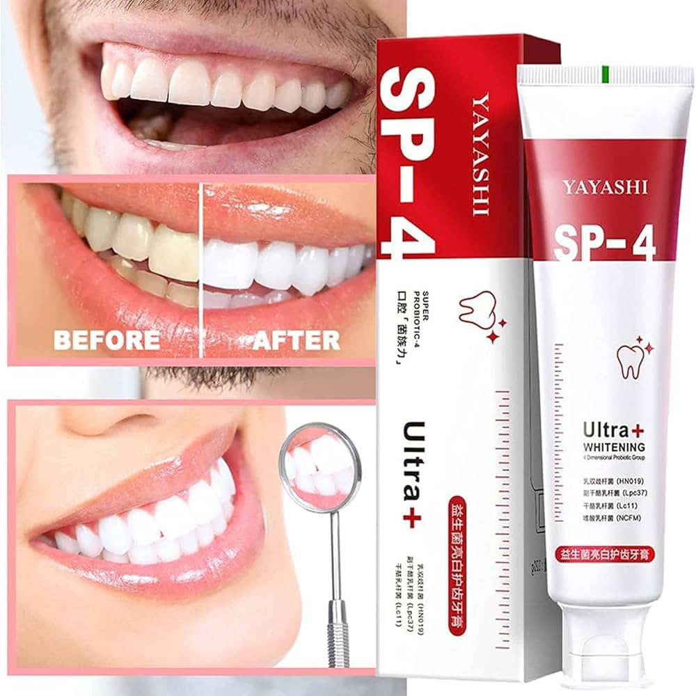 Yayashi Sp-4 Ultra Whitening Toothpaste Probiotic Stain Remover 120Gm /Nano Toothbrush Protects Gums Freshens Breath, for Everyone - Pack of 1