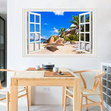 3D Window Wall Pastes Natural Scenery Outside The Window Home Self-adhesive Background Wall Pastes Pvc Home Decoration Sticker size 50x70 ncs14240