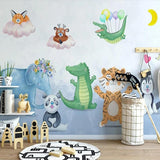 Custom Mural Wallpaper 3D Cartoon Cute Animal Watercolor Mural Children's Room Background Wall size 50x70 sk7153