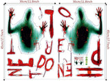 Halloween Horror Bloody Handprint Letter Help glass window sticker Removable Wall Home living room decoration size 50x60 nc1044