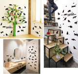 Removable 26 Black Cats and Butterfly Vinyl Wall Arts Paper Easy to Stick Wall Decals for Bedroom and Funiture size 50x70 sk6036