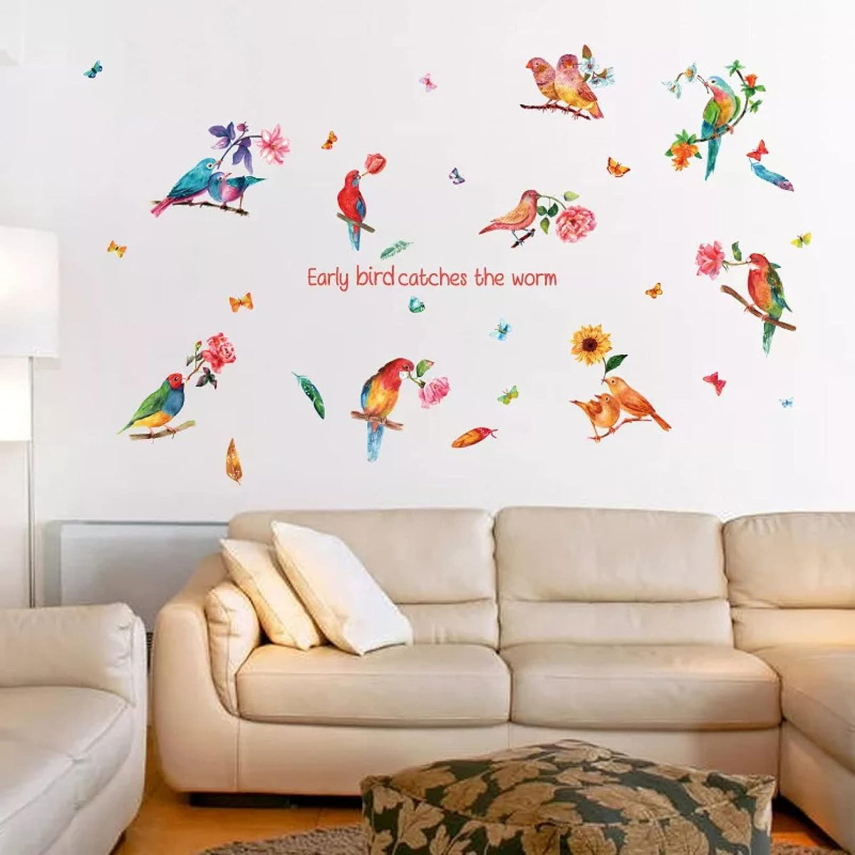 Watercolor Parrot Wall Sticker size 60x90 sk9203  kids Sticker