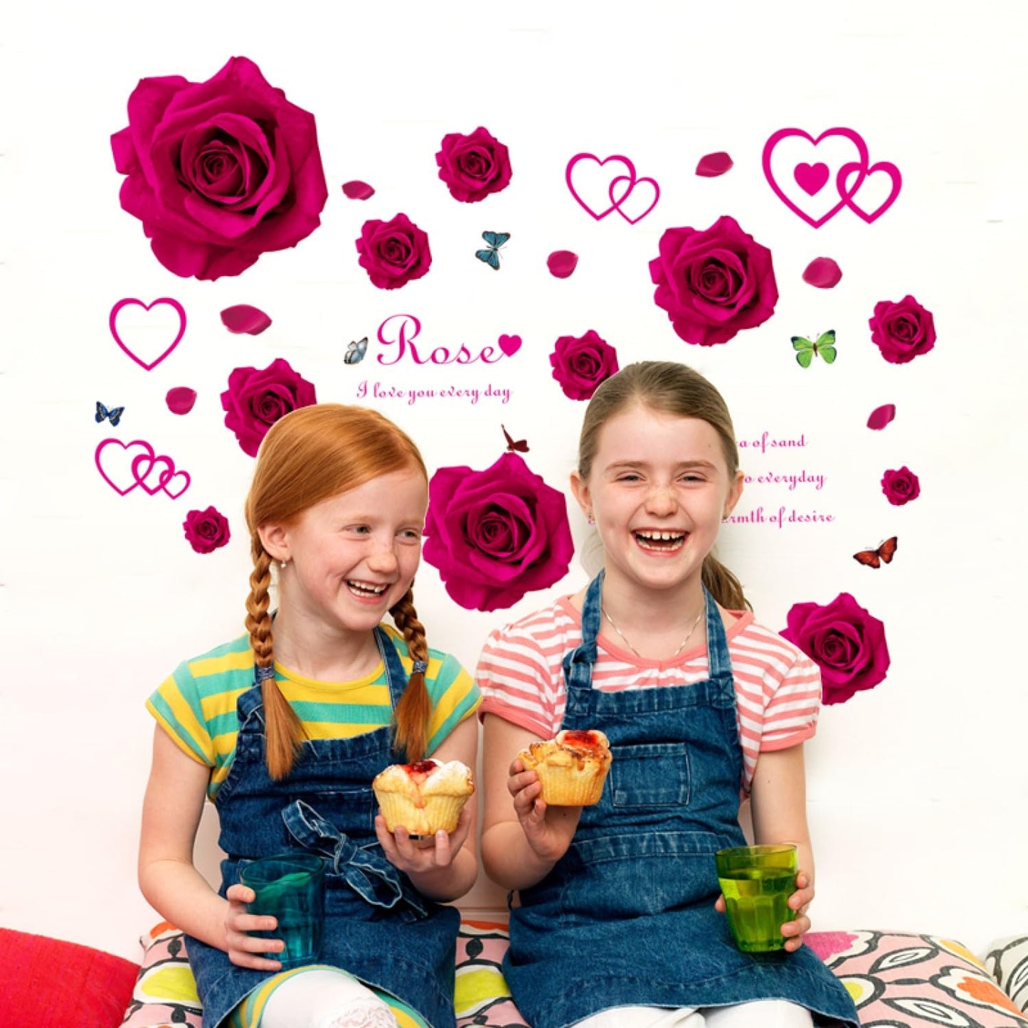 Sk7176 Red Rose Wall Sticker size 50x70