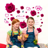 Sk7176 Red Rose Wall Sticker size 50x70