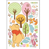 Jungle Theme Pooh Bear, Piglet, Cat and Owl Artistic Decal Wall Sticker for Kids Room abc 1021 60x90cm