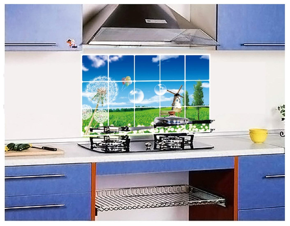 Kitchen Oil Proof Wall Sticker Heat Resistant Waterproof Self Adhesive Backsplash Cover for Kitchen Wall Protection
