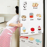 Wallpark Cartoon Cute Food Vegetable/Fruit/Meat Kitchen Fridge Removable Wall Sticker Decal, Living Room Bedroom Home Decoration Adhesive DIY Art Wall Mural size 50x70 am7090