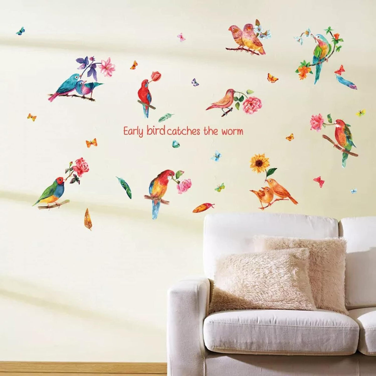 Watercolor Parrot Wall Sticker size 60x90 sk9203  kids Sticker