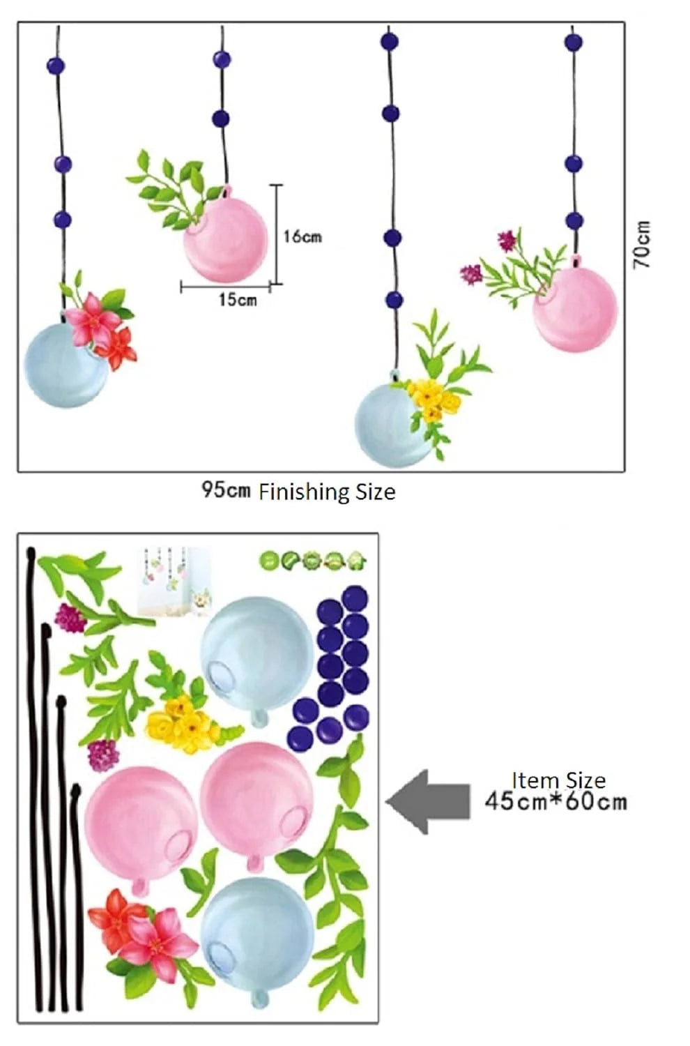 Jaamso Royals 'Blossom Flowers Nature' Wall Sticker size 45x60 ay611