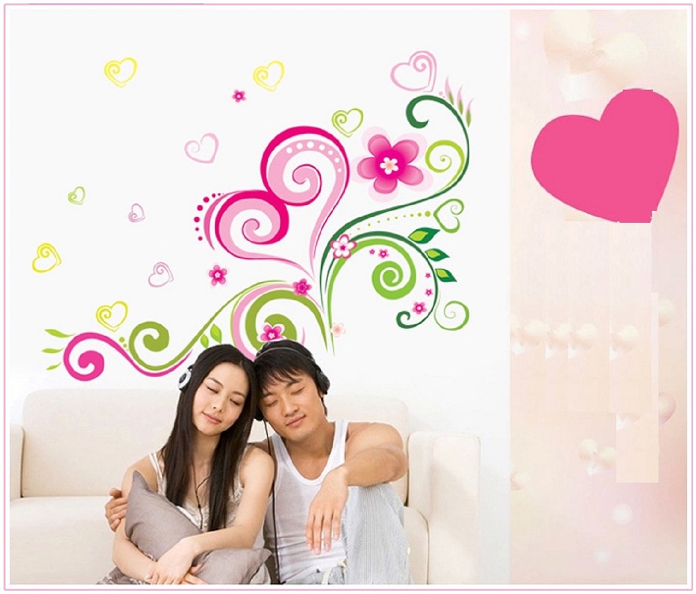 New 2024 Lp Xy8006 DIY Wall Sticker, Stickers Living Room Bedroom Sofa Backdrop Fantasy Flower Wall Stickers Decal Decoration Products Accessories