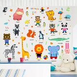 3D Cartoon Wall Sticker Animal Wall Stickers Kids Room Baby Bedroom Decoration Zoo English Letters Kindergarten Early Education Learning Sticker size 60x90 hm92025