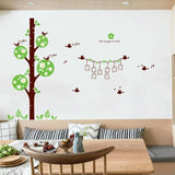 Sweet Memory Character Tree and Green Leafs of Nine Picture Frame and Two Birds for Home Wall  size 60x90 ay879
