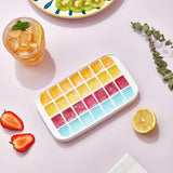 32 grid Silicone Ice Cube Tray with Lid Cover  (Random color)