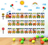 Wall Stickers English Letters Train Kindergarten Classroom Cartoon Sofa Background Wall Children's Room Decoration sk9178