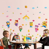 Animal Go to School Wall Stickers Removable Wall Decals Home Decor PVC Art Mural Baby Boys Girls Kids Bedroom Kitchen Decoration Wall Stickers Posters size 50x70 xls7157