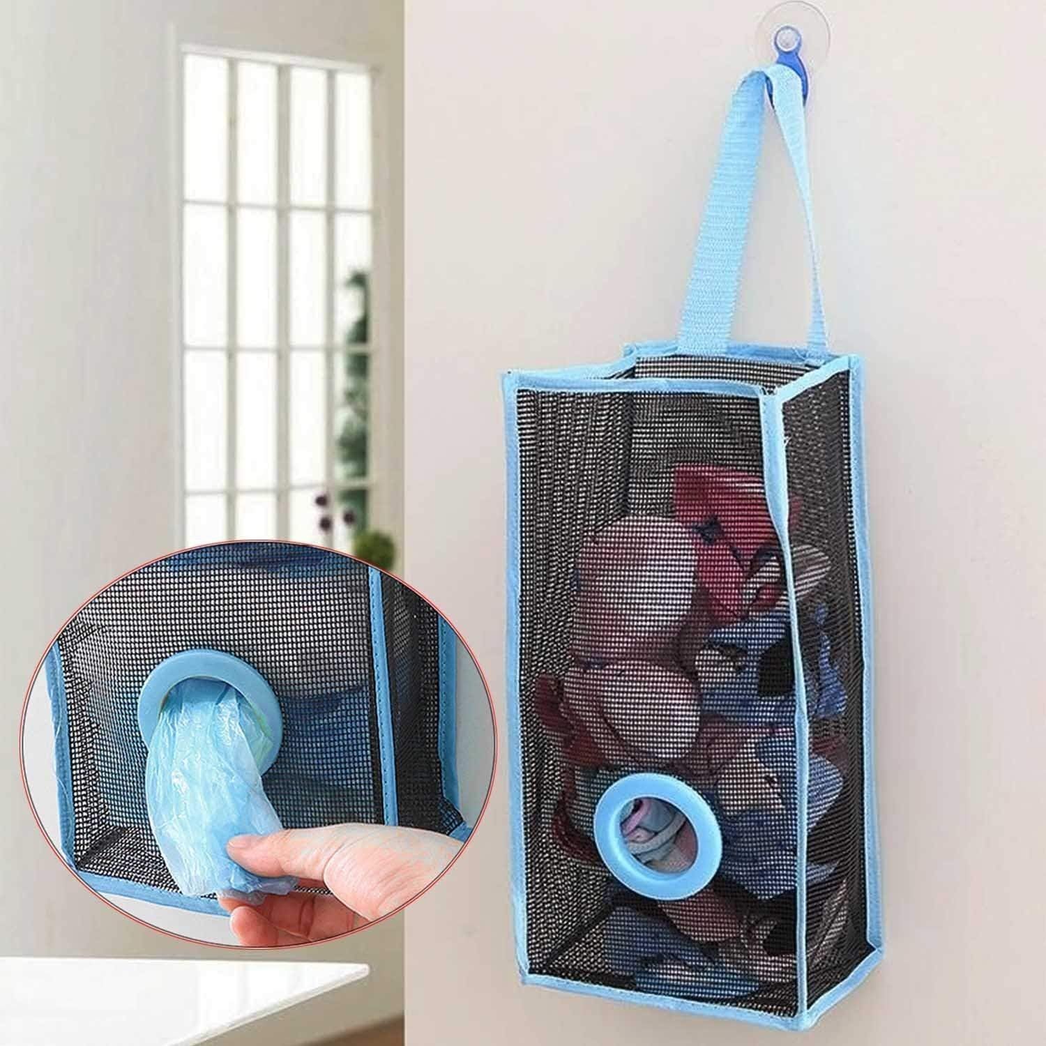 Plastic Bag Holder Hanging Organizer, Reusable Shopping Bag Storage Dispenser for Kitchen & Home