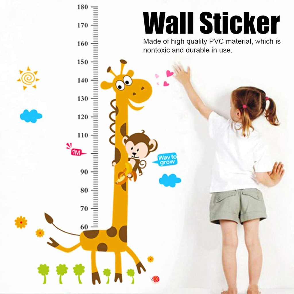 DM690056ELECTROPRIME Growth Height Measure Chart Giraffe Pattern PVC Wall Sticker DIY Wallpaper Decor