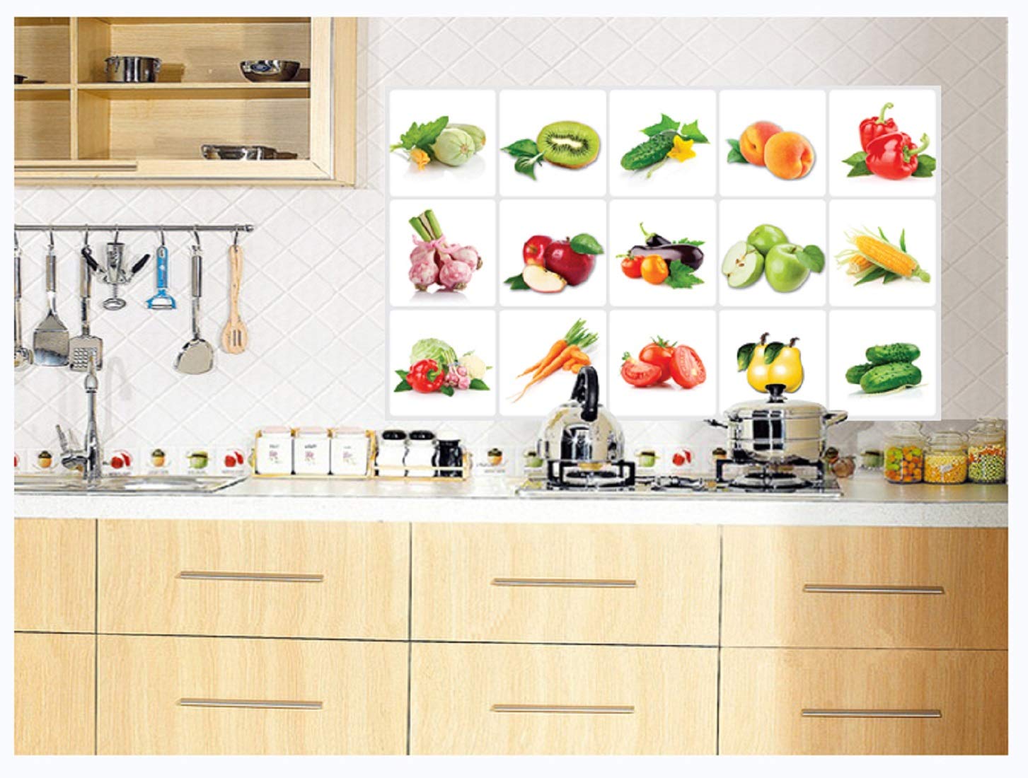 Kitchen Oil Proof Wall Sticker Heat Resistant Waterproof Self Adhesive Backsplash Cover for Kitchen Wall Protection