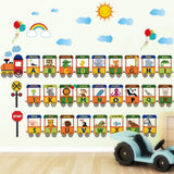 Wall Stickers English Letters Train Kindergarten Classroom Cartoon Sofa Background Wall Children's Room Decoration sk9178