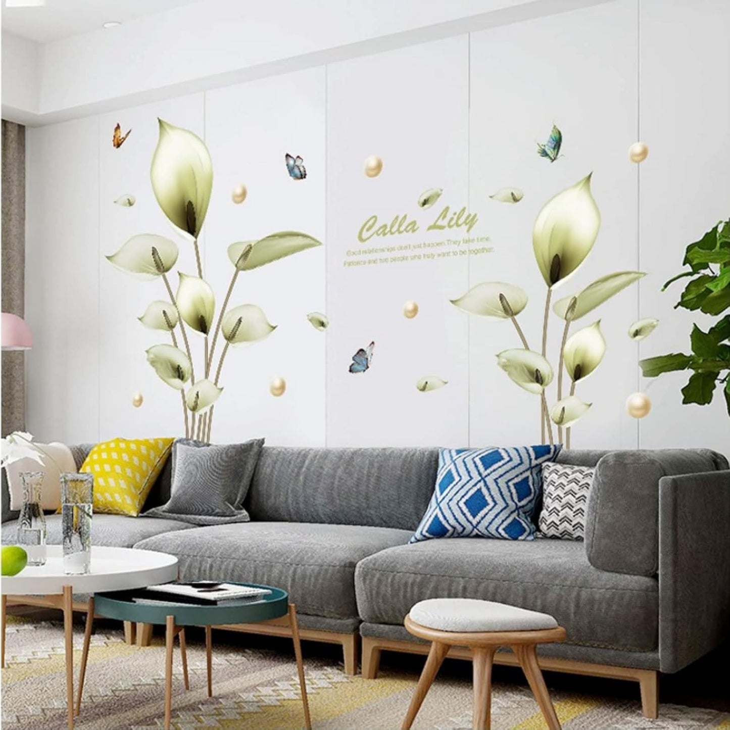Calla Lily Wall Sticker Bedroom Removable Decorative Sticker  size 60x90 Xl8392