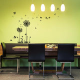 Dandelion Wall Stickers Flower Butterflies Flying Mural Art Decal Self-Adhesive Home Decoration DIY Living Bedroom Office Decor Kids Room Wallpaper  size 50x70  lm7030